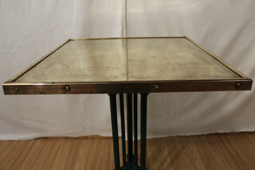 Early 20th Century Bistro Table, Brass Top