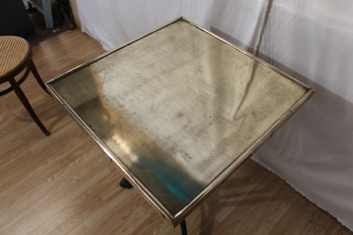 Early 20th Century Bistro Table, Brass Top