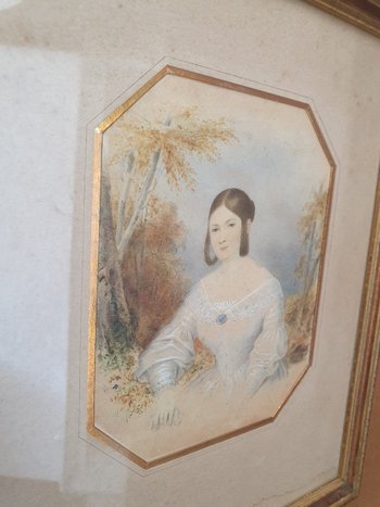 Portrait De Jeune Fille , Watercolor, 1842.