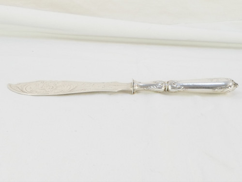 Solid SILVER fish service cutlery 19 eme Victor BOIVIN ( son)