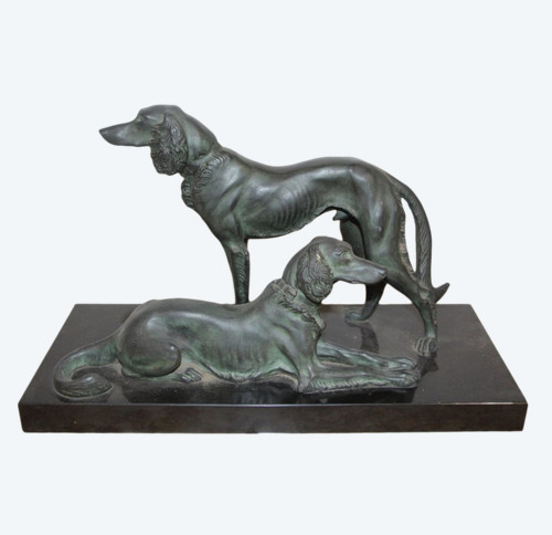 Bronze Aux Levriers art deco 