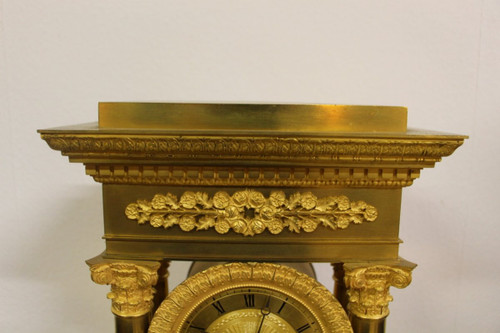 Orologio a portico Debut XIX Eme in bronzo dorato, condizioni perfette, revisionato, 54 cm