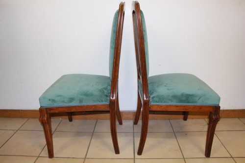 Paire De Chaises " berce des pres " emile gallé