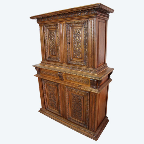 Kleines Doppel-Sideboard im Renaissance-Stil, 149 cm hoch