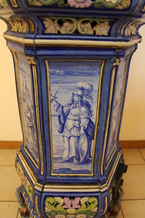 Stove In Toul-bellevue Earthenware, Decor By Auguste Majorelle