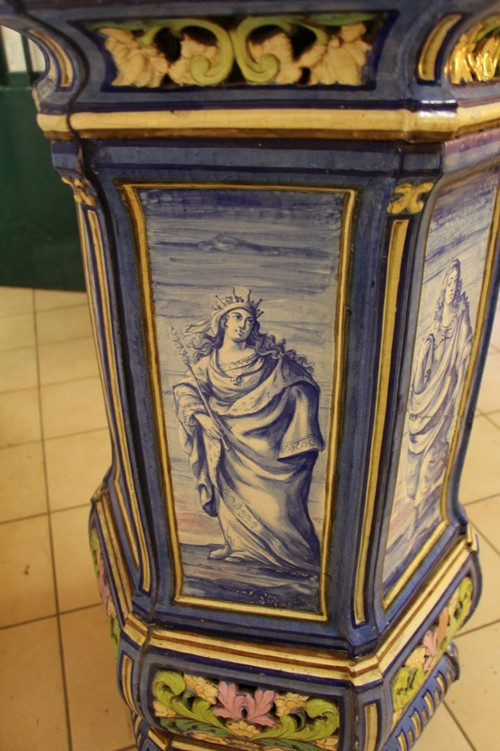 Stove In Toul-bellevue Earthenware, Decor By Auguste Majorelle