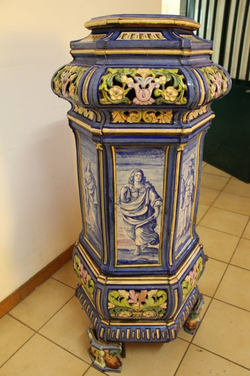 Stove In Toul-bellevue Earthenware, Decor By Auguste Majorelle