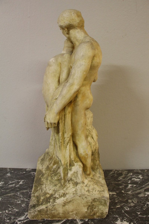 large preparatory sculpture by alfred finot for the vase