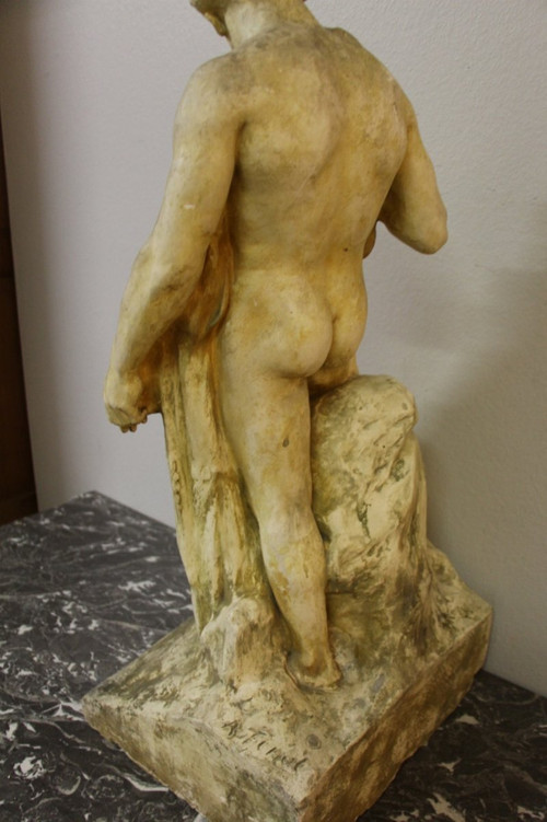 large preparatory sculpture by alfred finot for the vase