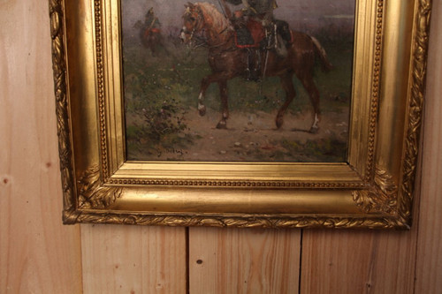 Oil on canvas by Gustave Oudry "the dragon on horseback"