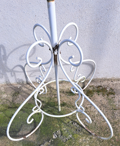 Lampadaire en fer forgé année 70 pour salon de jardin extérieur