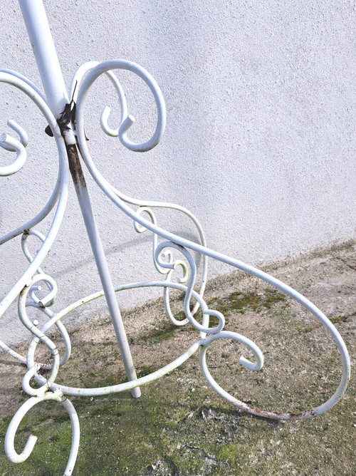 Lampadaire en fer forgé année 70 pour salon de jardin extérieur