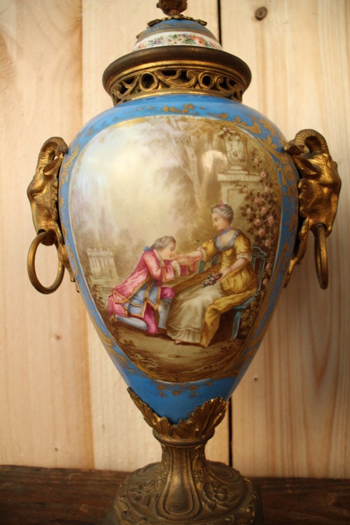 Pair of 19th Century Sèvres Porcelain and Gilt Bronze Vases