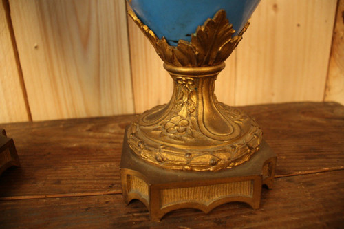 Pair of 19th Century Sèvres Porcelain and Gilt Bronze Vases