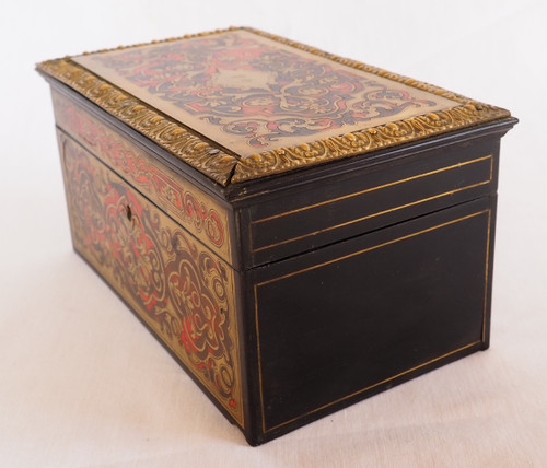 Vervelle Aîné: Boulle marquetry tea caddy, 19th century circa 1840 - 1850