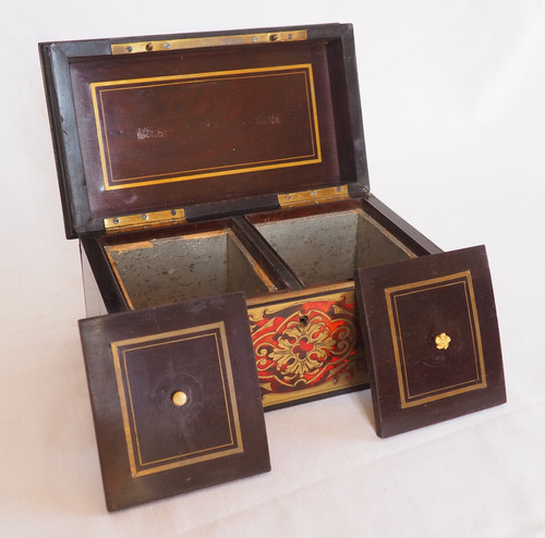 Vervelle Aîné: Boulle marquetry tea caddy, 19th century circa 1840 - 1850