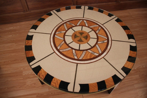 Circular Coffee Table In The Style Of Carlo Bugatti