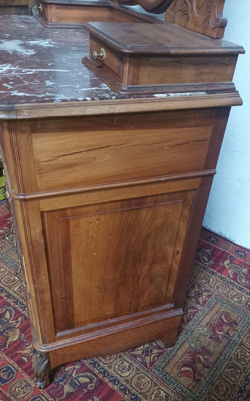 Commode coiffeuse Louis XV en noyer