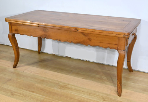 Farmhouse table with cherry wood leaves 10 to 16 place settings - 2nd Part XIXth century