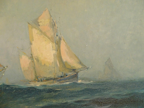 HST Tableau Marine Robert Laroche Départ Thoniers Concarneau Bretagne XXè