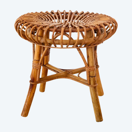 Rattan Hocker von Franco Albini für Vittorio Bonacina, Italien 60er Jahre