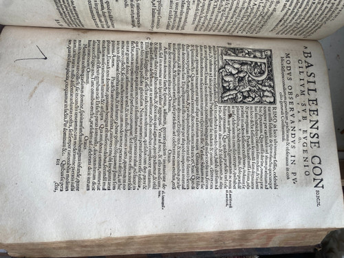 RARO e importante LIBRO DI PERIODO RINASCIMENTALE di grandi dimensioni "CONCILE GENERALE" Stampato a Colonia nel 1538