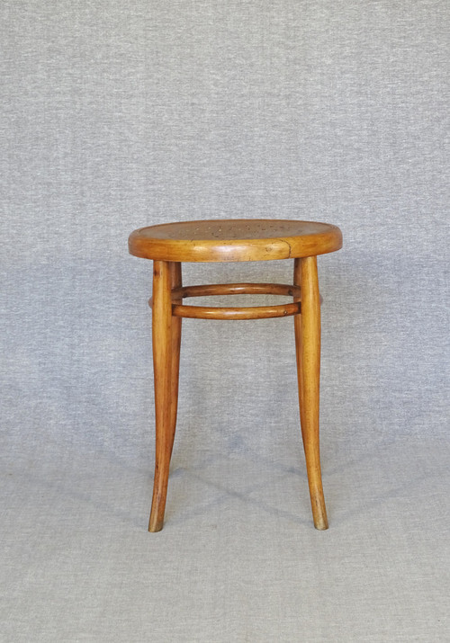 Tabouret bistrot assise bois, étoile vers 1925 No Thonet  