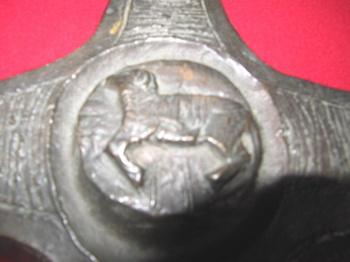 Bronze Easter cross with sheep in center medallion early 20th century