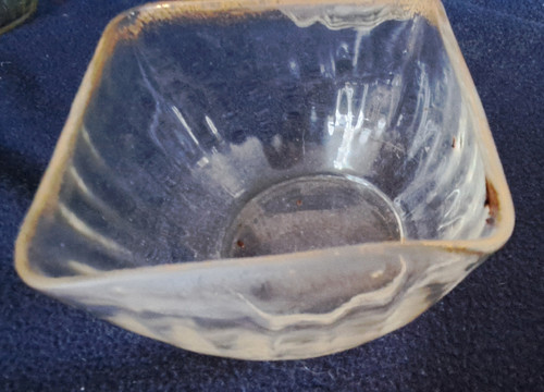 Set of ten Daum-style square glass bowls