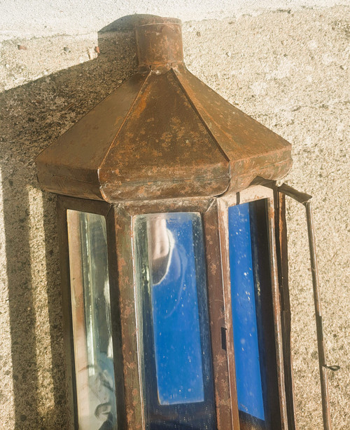 Antique wall-mounted lantern, mid-20th century