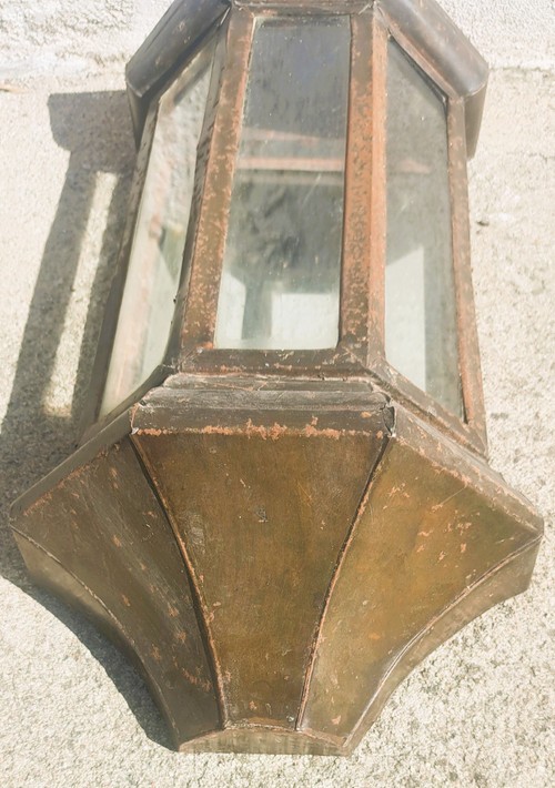 Antique wall-mounted lantern, mid-20th century