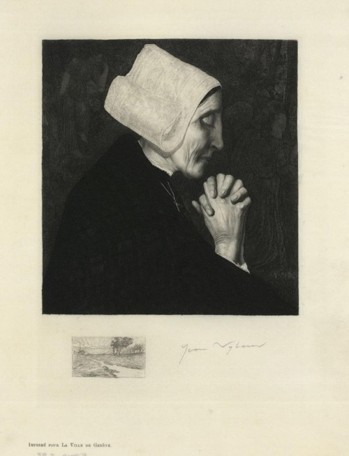 Woman at prayer by Jean Vyboud