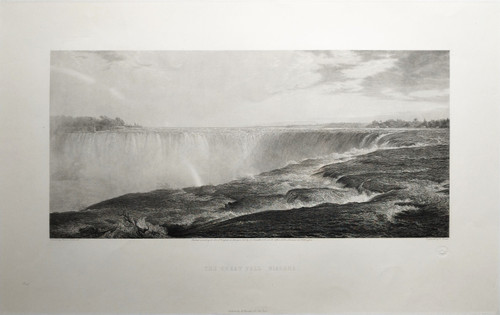 Niagara Falls Engraving Etching 19th C Old Print