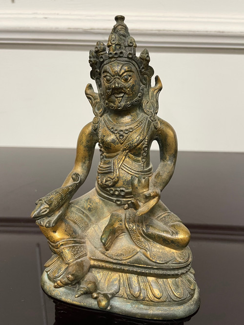 Statuette Kubera en bronze doré Tibet Ou Népal 19ème