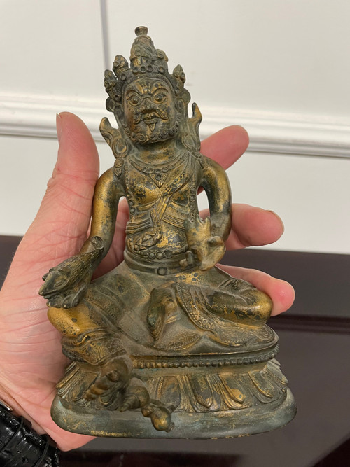 Statuette Kubera en bronze doré Tibet Ou Népal 19ème