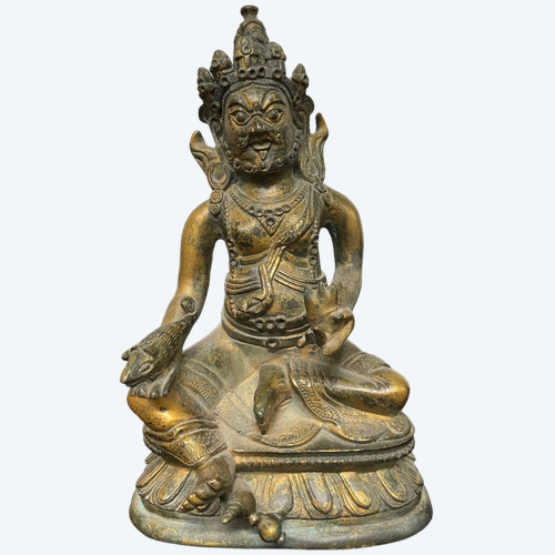 Statuette Kubera en bronze doré Tibet Ou Népal 19ème