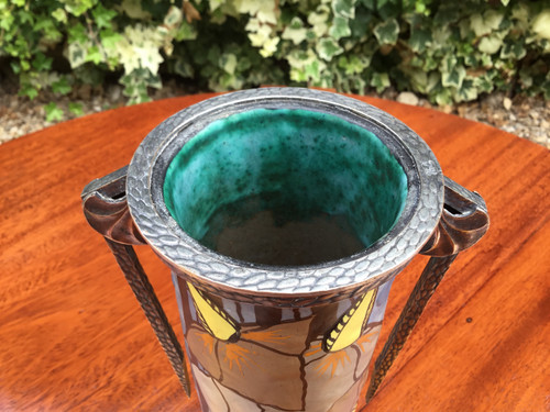 Vaso in ceramica smaltata Art-Deco di Louis Dage e EugèneVal