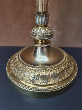 Louis XVI Candlestick, Gilt Bronze, 19th century.