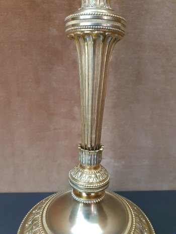 Louis XVI Candlestick, Gilt Bronze, 19th century.