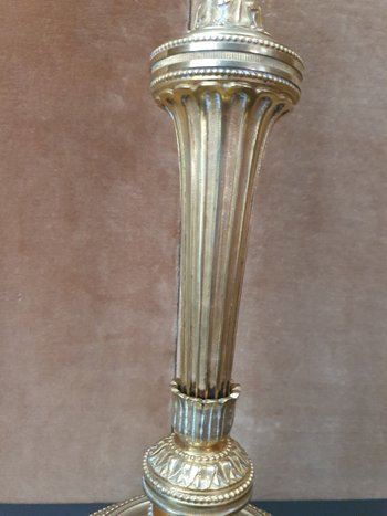 Louis XVI Candlestick, Gilt Bronze, 19th century.