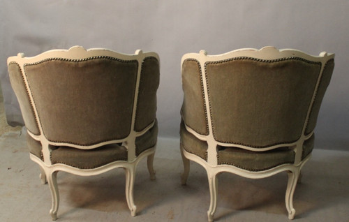 Pair De Fauteuils Corbeille De Style Louis XV