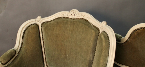 Pair De Fauteuils Corbeille De Style Louis XV