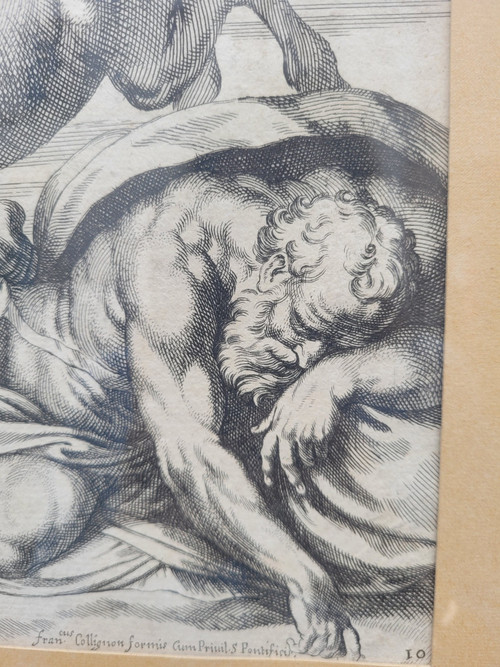 Aurore Et Cephale, Gravure Encadrée, Carracci, XVIIème Siècle ?