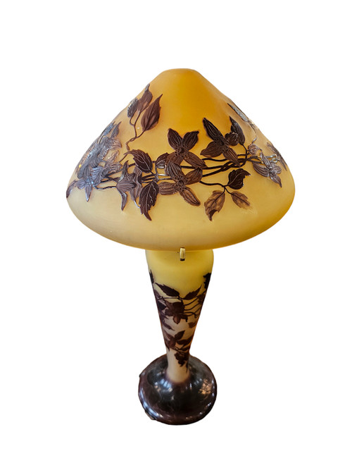 Emile Gallé Lampe Champignon "Aux Clématites"