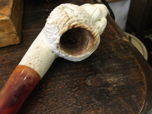 Meerschaum lion head pipe