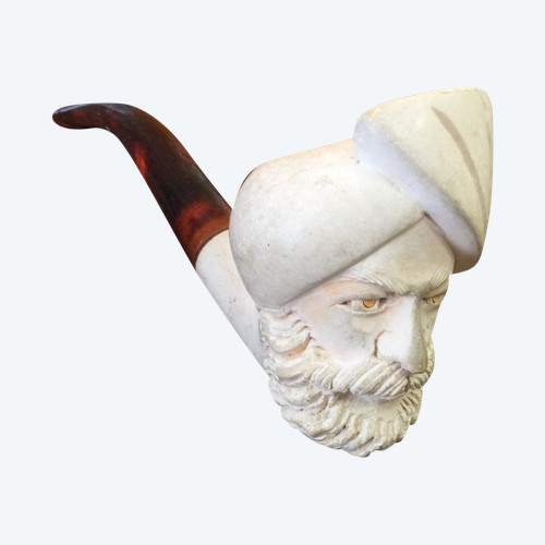 Homme au turban. Pipe en écume de mer 