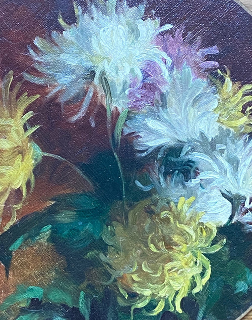 Chrysanthèmes attribués à Delphin Enjolras (1857-1945) 