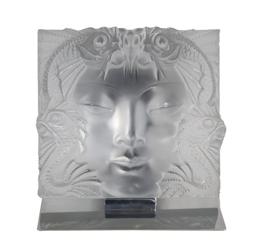 Lalique France Motif décoratif "Fontaine Poissons" ou "Masque femme" 