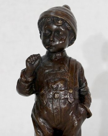 Bronze "The Little Smoker" by J. Schmidt-Felling - 2nd half of the 19th century