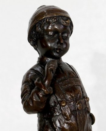 Bronze "The Little Smoker" by J. Schmidt-Felling - 2nd half of the 19th century